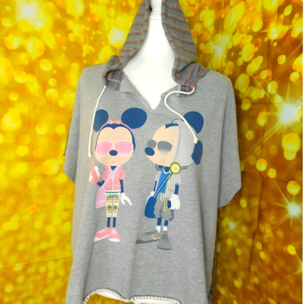 Disney Boutique Mickey and Minnie Poncho with Hoodie Aztec Cardigan Size…